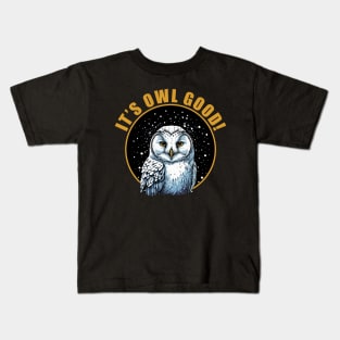 Winter Nights Snowy Owl Kids T-Shirt